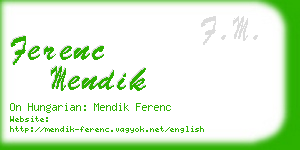 ferenc mendik business card